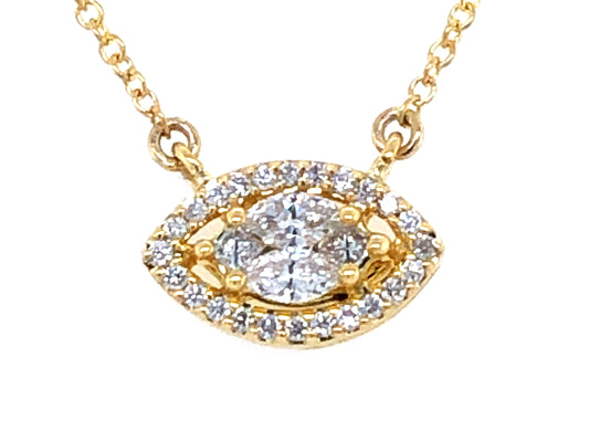 DIAMOND MARQUIS PENDANT NECKLACE