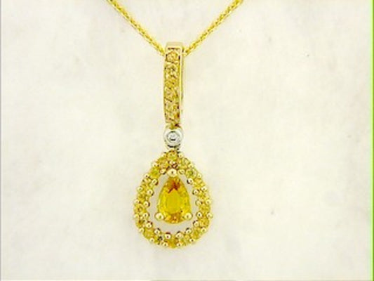 YELLOW SAPPHIRE & DIAMOND PENDANT