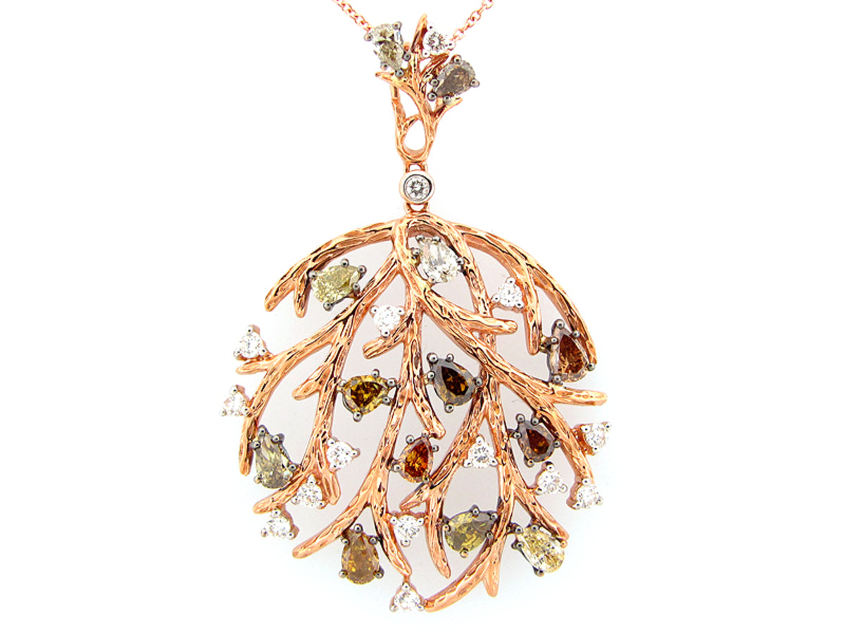 FANCY COLOR DIAMOND PENDANT, 18KR (N)