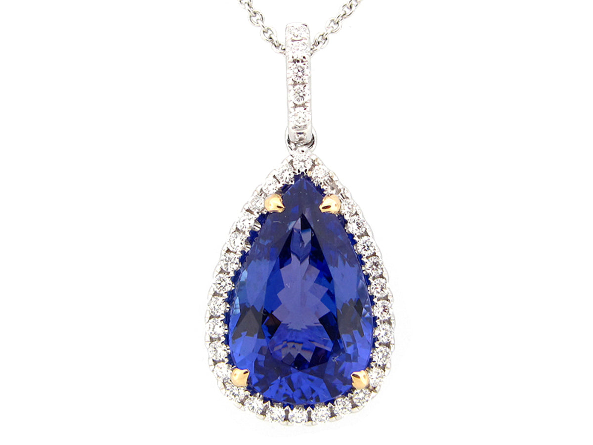 TANZANITE & DIAMOND PENDANT, 18KT (H)