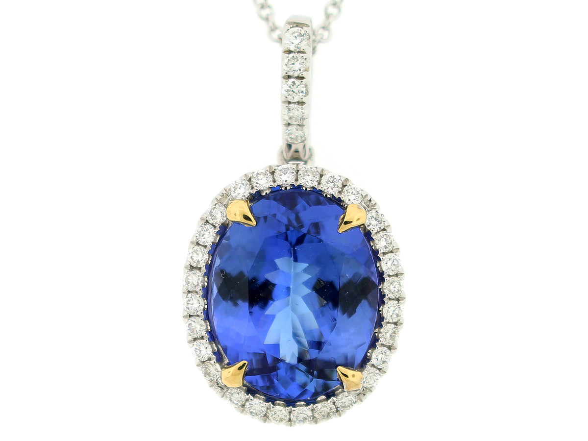 TANZANITE & DIAMOND PENDANT, 18KT (H)
