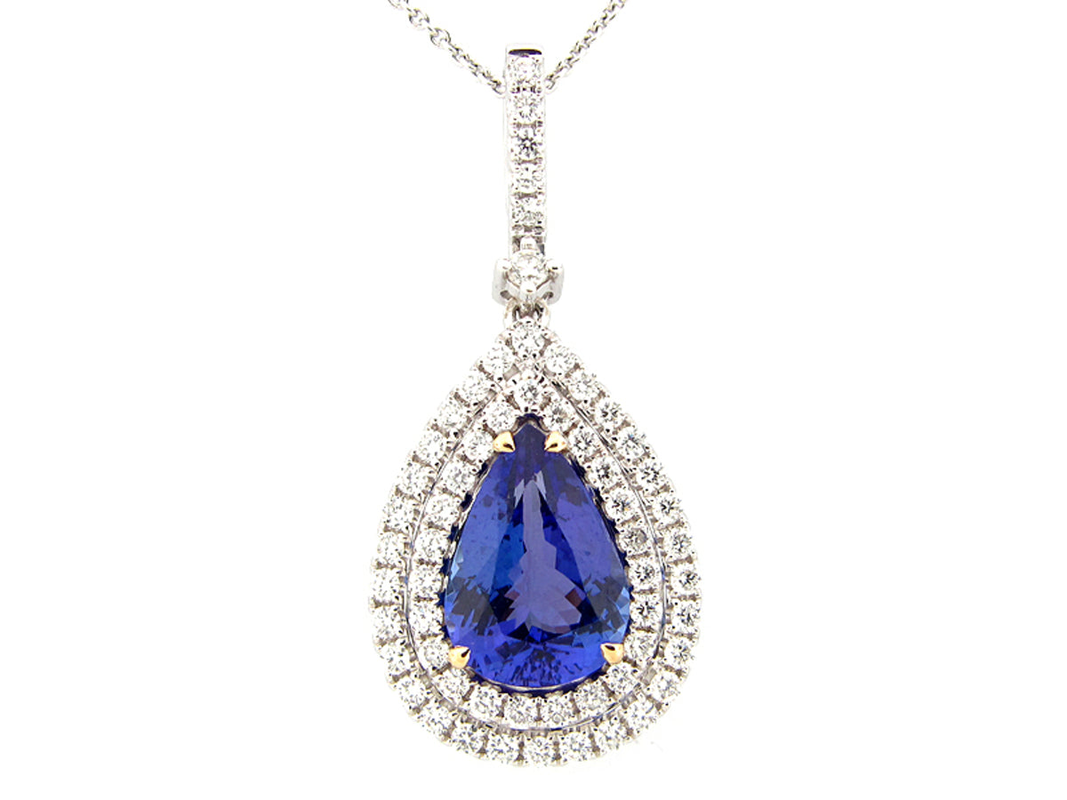 TANZANITE & DIAMOND PENDANT, 18KT (H)