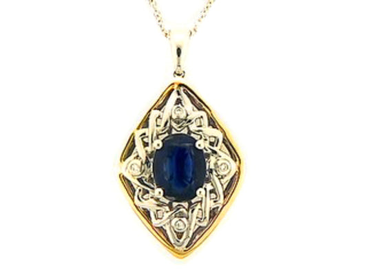 NEPAL KYANITE & DIAMOND PENDANT