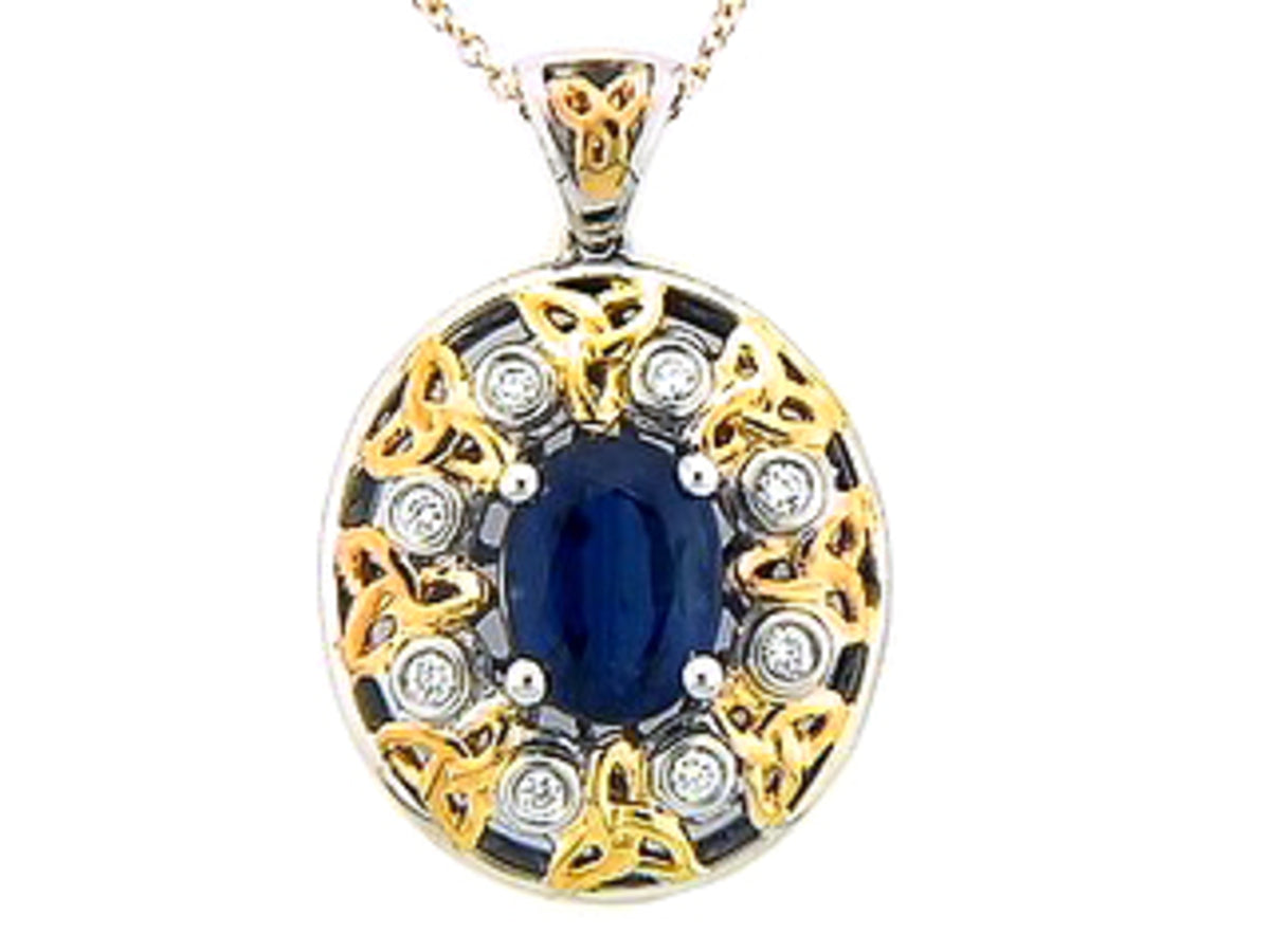 KYANITE & DIAMOND PENDANT, 14KT (N), C=2.62