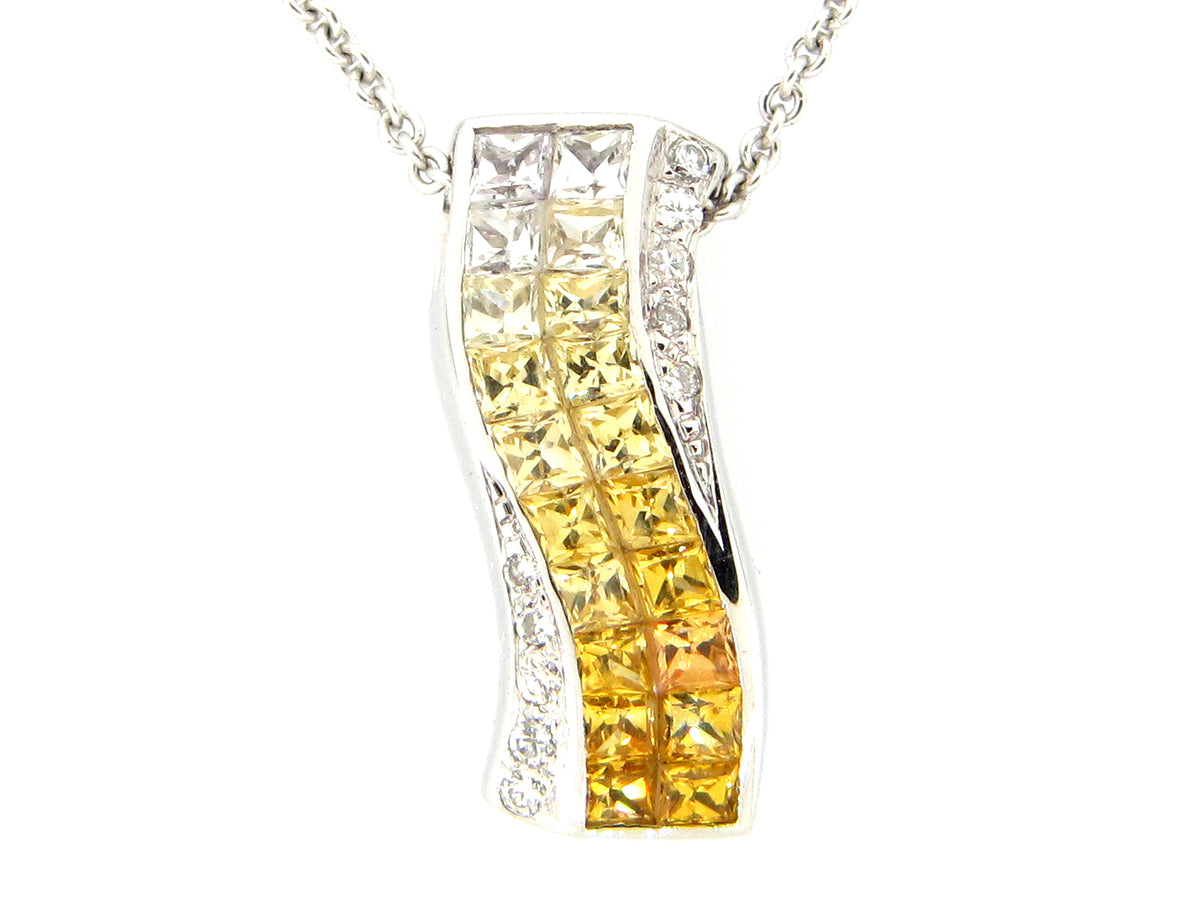 YELLOW SAPPHIRE & DIAMOND PENDANT