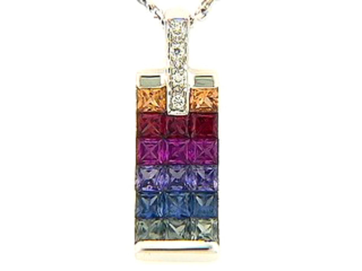 RAINBOW SAPPHIRE & DIAMOND PENDANT