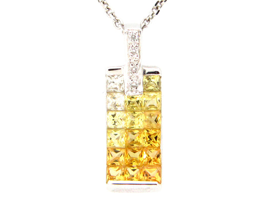 YELLOW SAPPHIRE & DIAMOND PENDANT