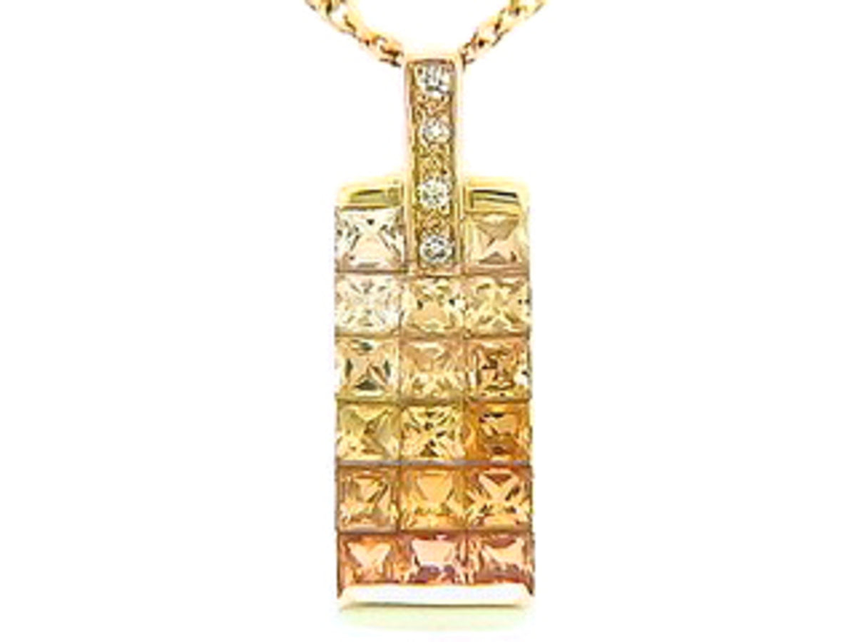 YELLOW SAPPHIRE & DIAMOND PENDANT