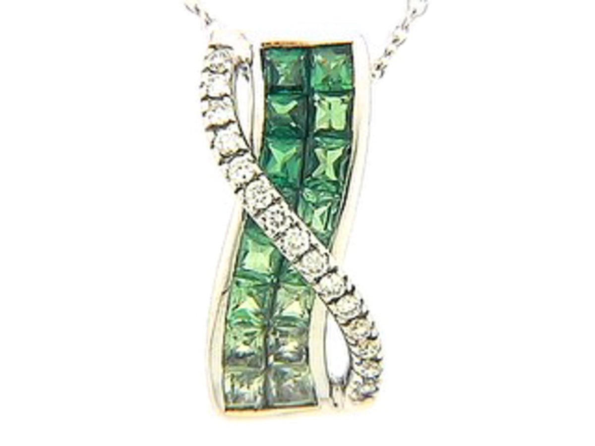 TSAVORITE & DIAMOND PENDANT