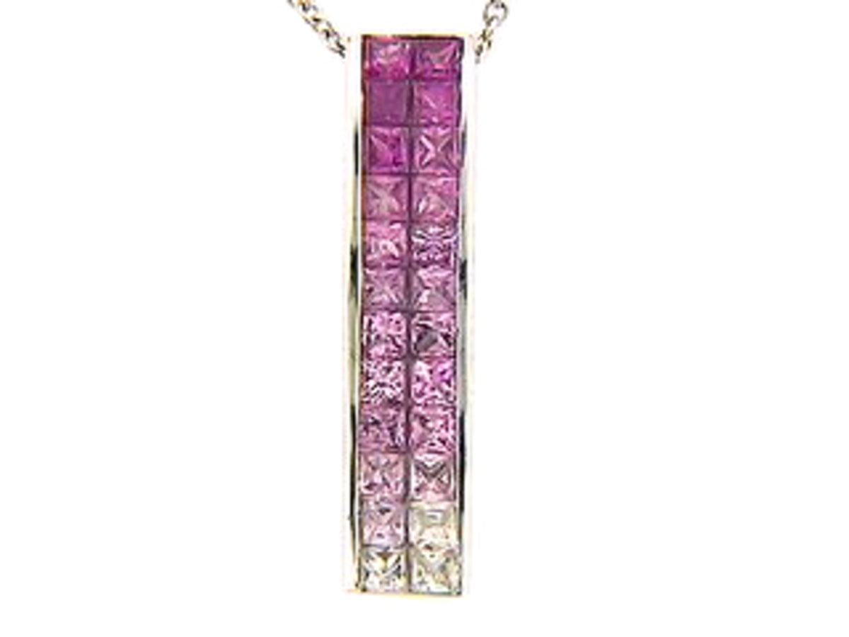 PINK SAPPHIRE PENDANT, 18KW (H)