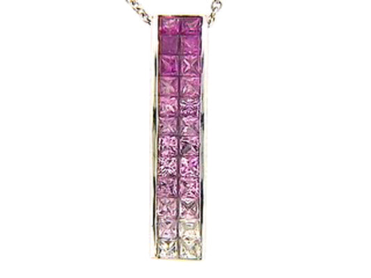 PINK SAPPHIRE PENDANT, 18KW (H)
