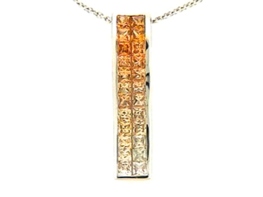 ORANGE SAPPHIRE PENDANT, 18KW (H/U)