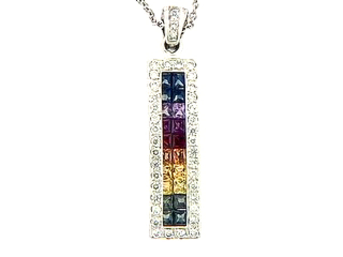 RAINBOW SAPPHIRE & DIAMOND PENDANT