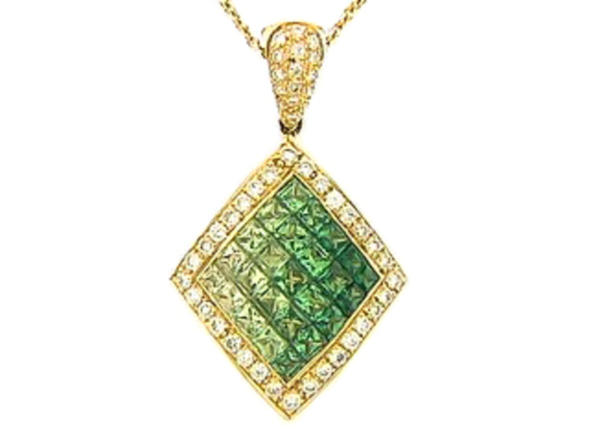 TSAVORITE & DIAMOND PENDANT