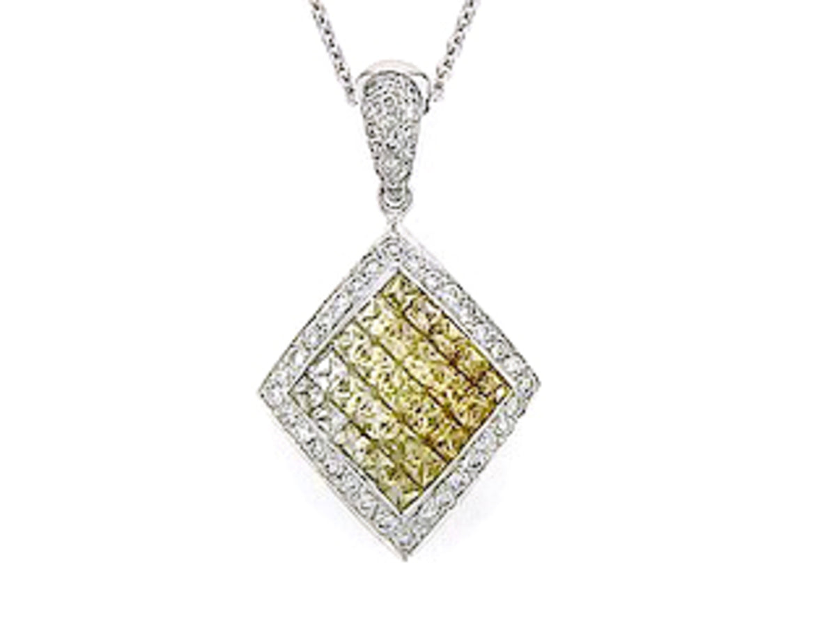 YELLOW SAPPHIRE & DIAMOND PENDANT