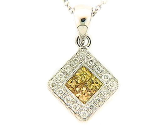YELLOW SAPPHIRE & DIAMOND PENDANT