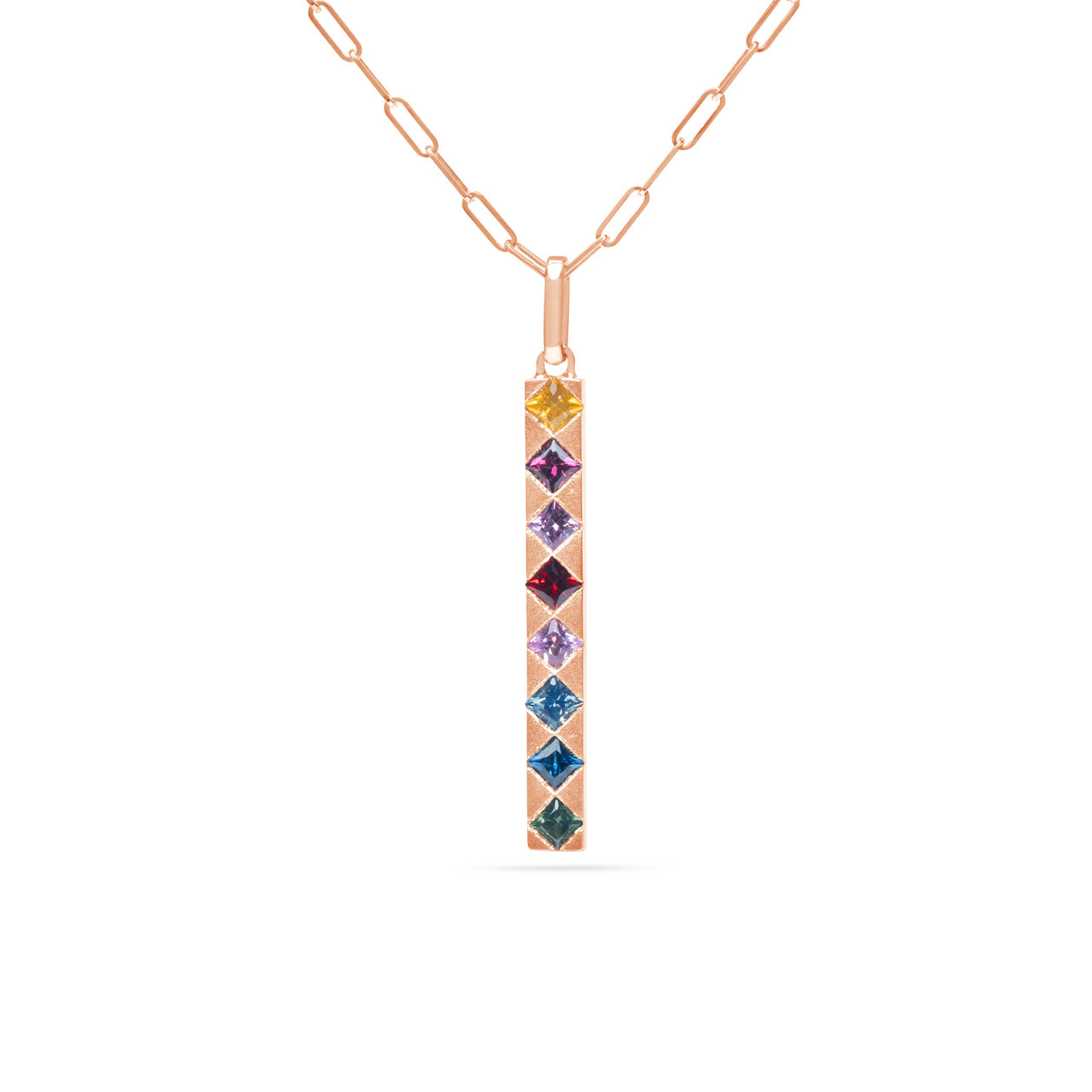 Rainbow Princess Bar Necklace