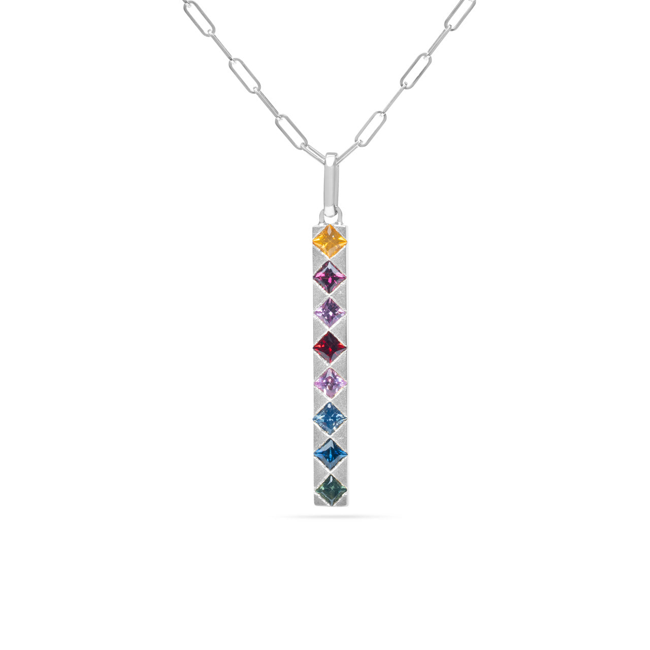 Rainbow Princess Bar Necklace
