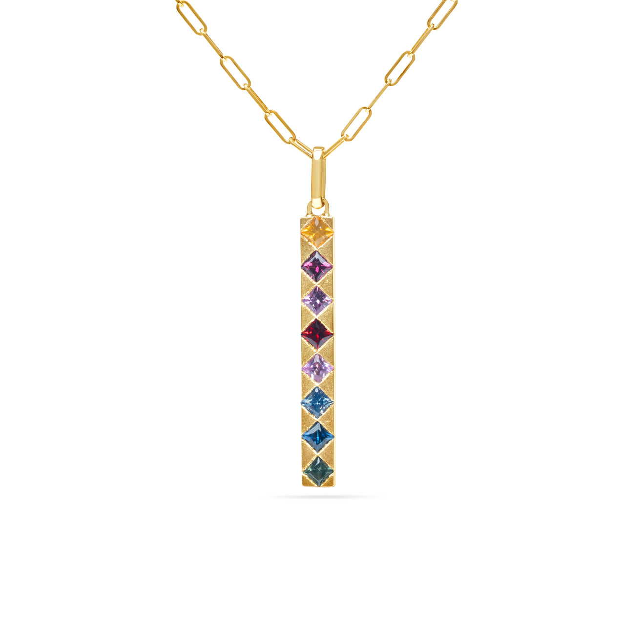 Rainbow Princess Bar Necklace