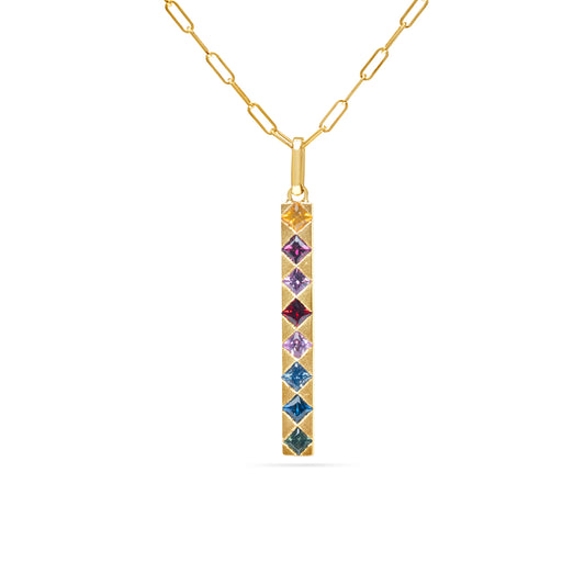 Rainbow Princess Bar Necklace