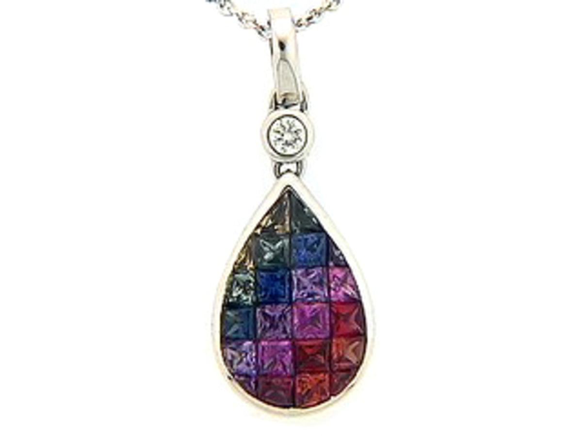 RAINBOW SAPPHIRE & DIAMOND PENDANT