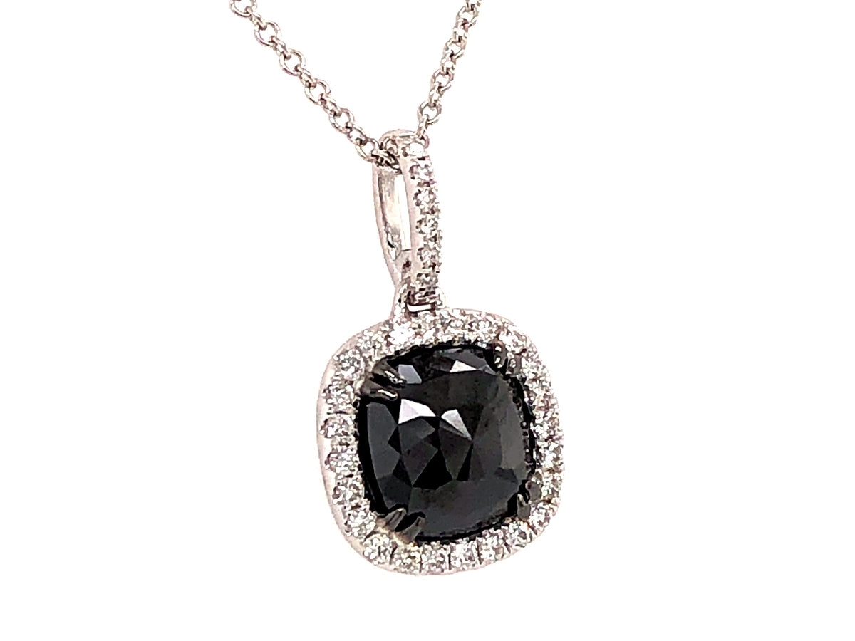 ROSE CUT BLACK & WHITE DIAMOND PENDANT