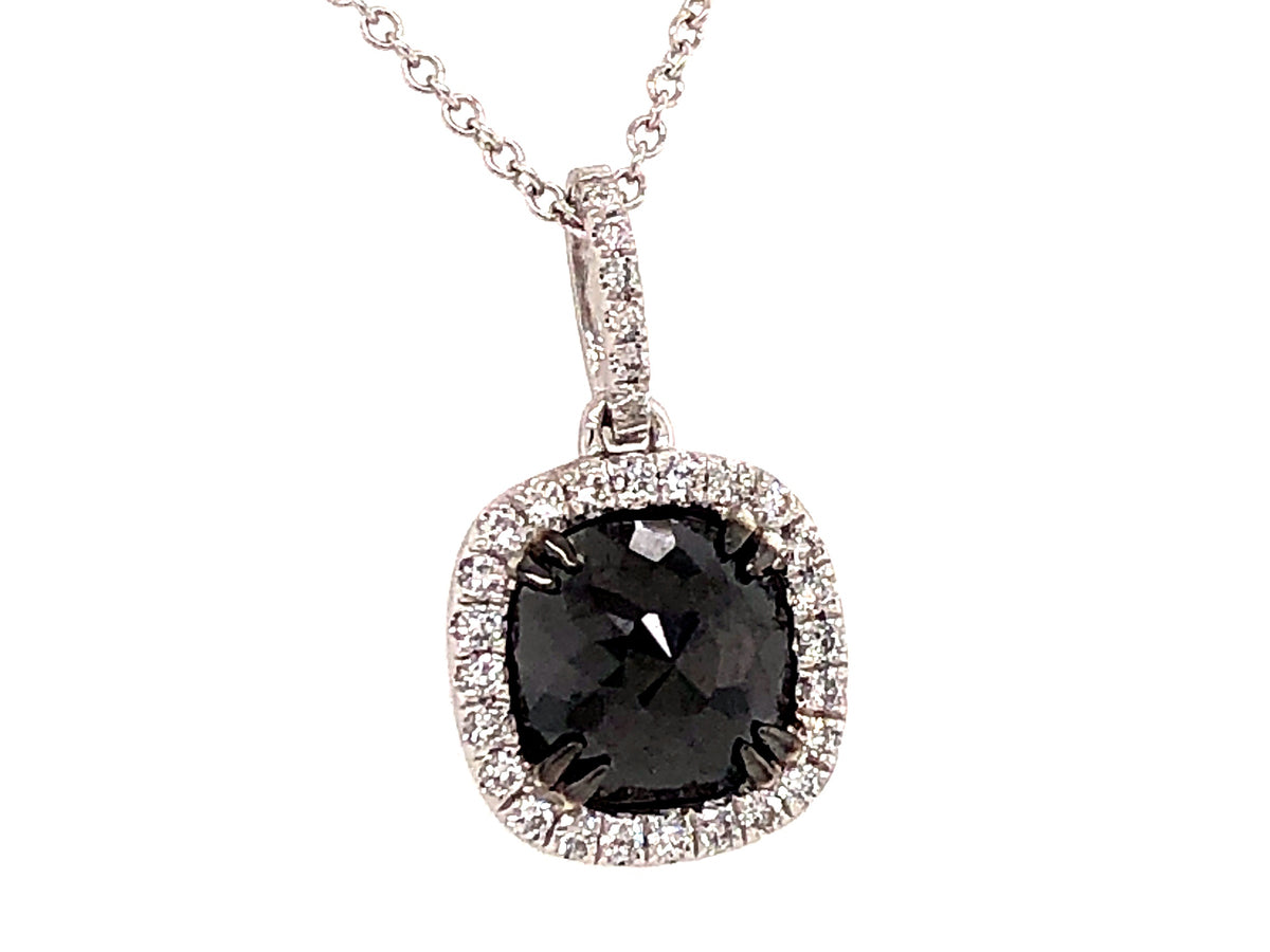 ROSE CUT BLACK & WHITE DIAMOND PENDANT