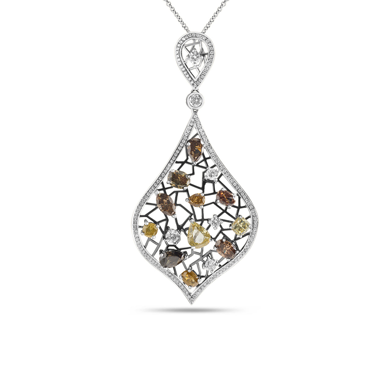 Fancy Diamond Teardrop Necklace