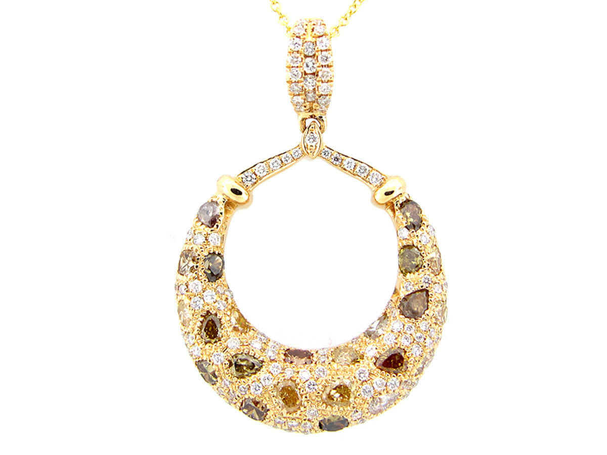 FANCY COLOR DIAMOND PENDANT, 18KY (N)