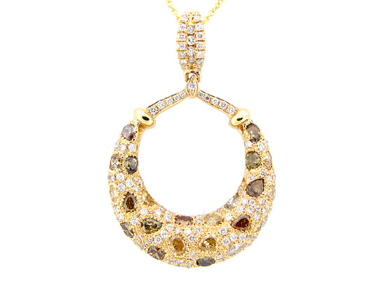 FANCY COLOR DIAMOND PENDANT, 18KY (N)