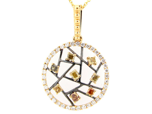 FANCY COLOR DIAMOND PENDANT, 18KY (N)