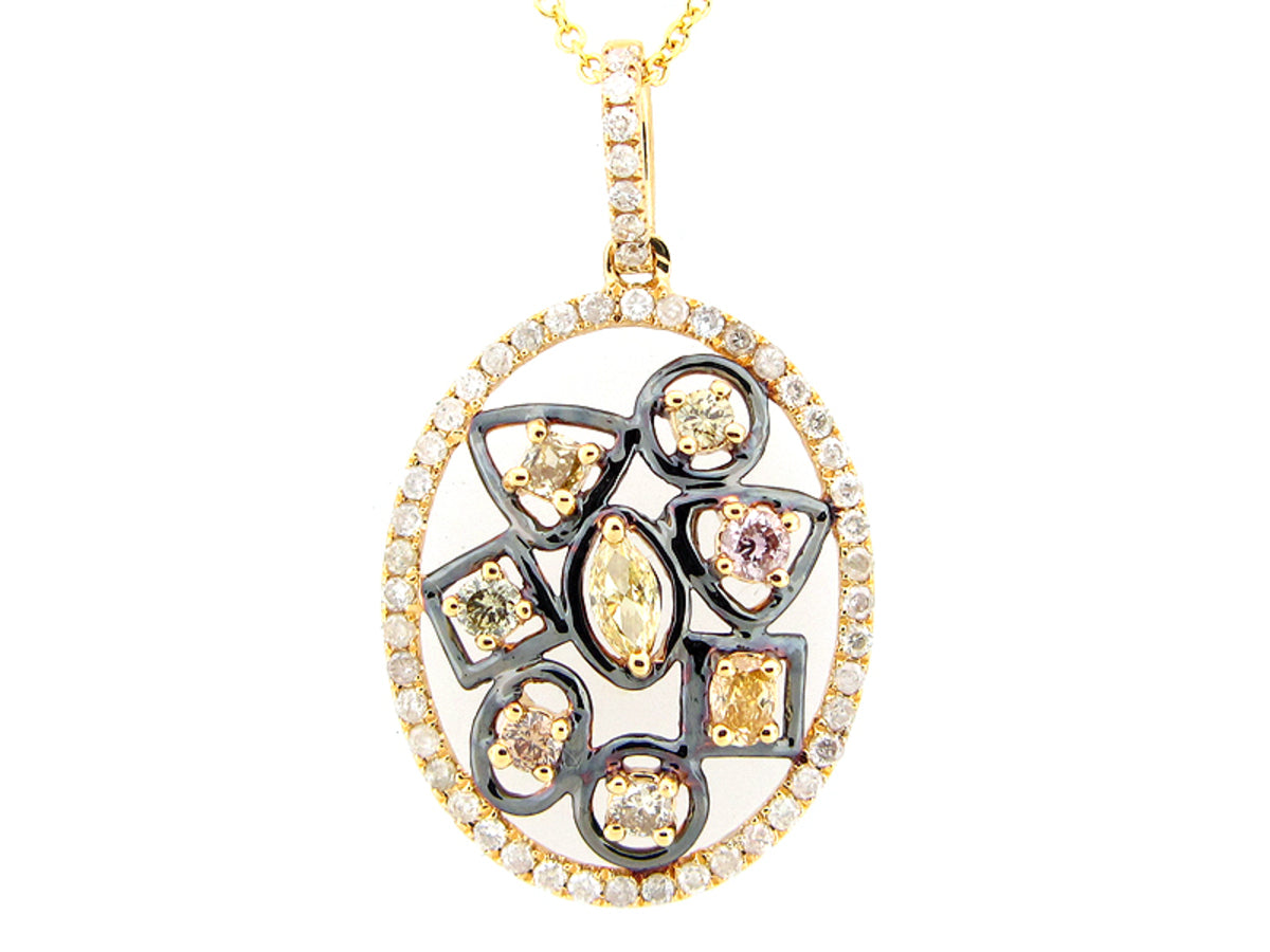 FANCY COLOR DIAMOND PENDANT, 18KY (N)
