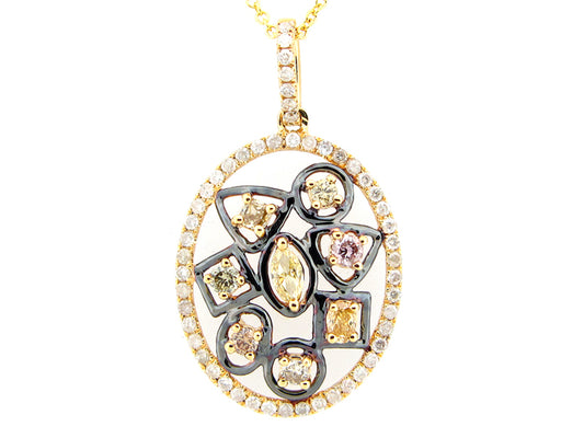 FANCY COLOR DIAMOND PENDANT, 18KY (N)