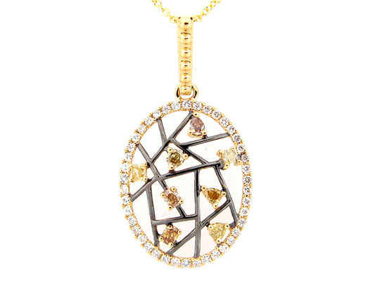 FANCY COLOR DIAMOND PENDANT, 18KY (N)