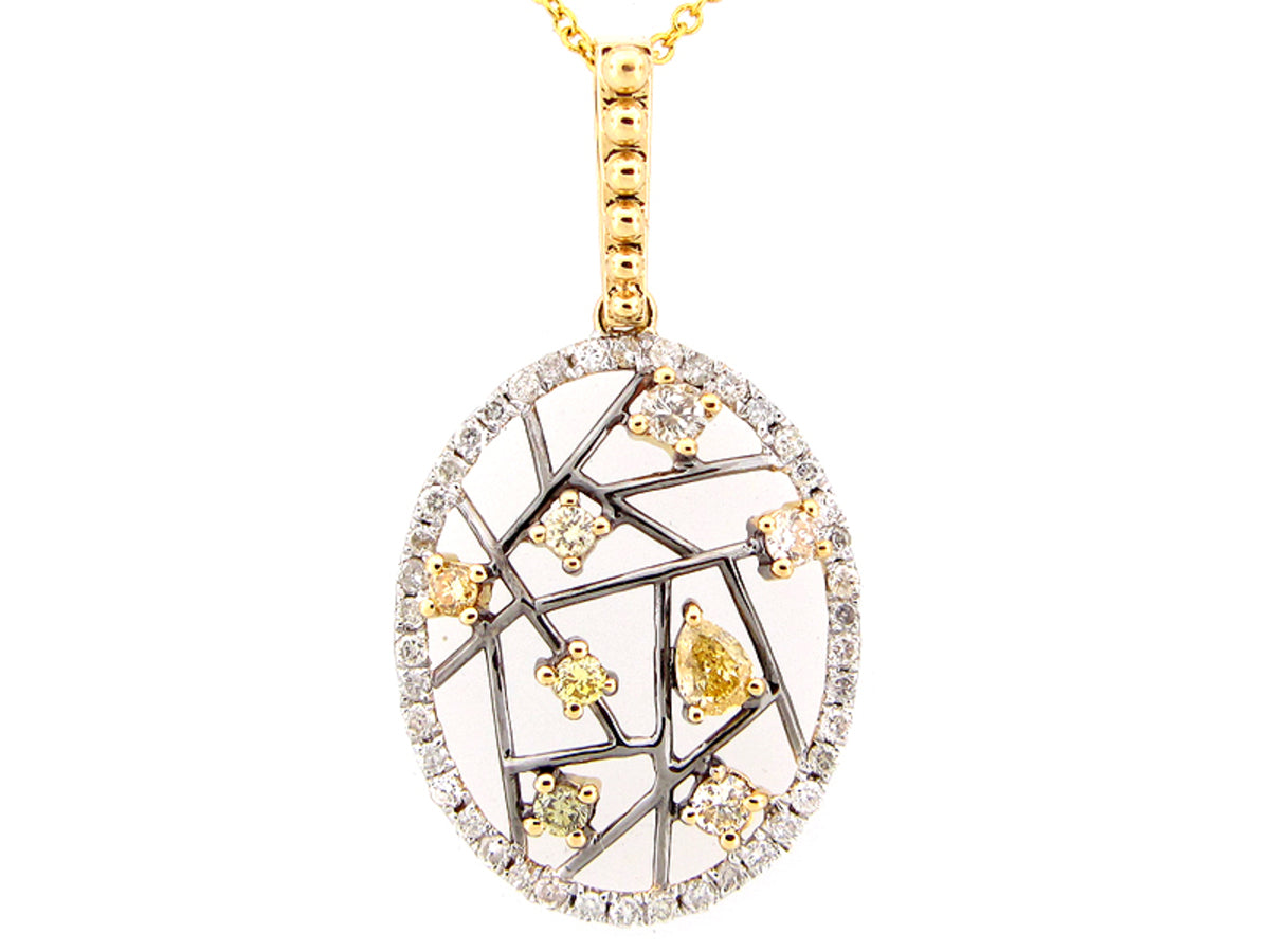 FANCY COLOR DIAMOND PENDANT, 18KY (N)