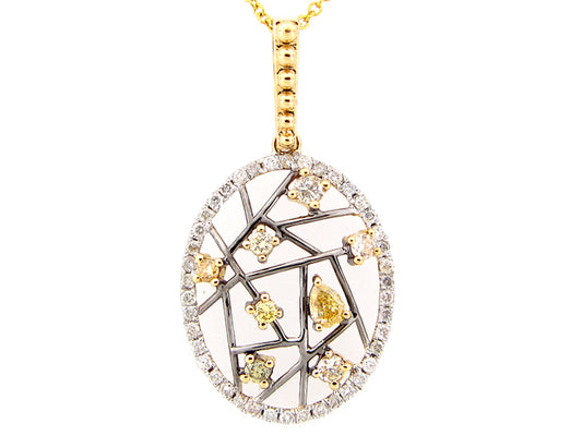FANCY COLOR DIAMOND PENDANT, 18KY (N)