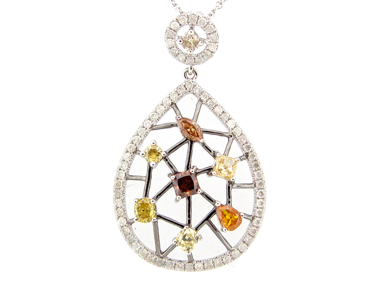 FANCY COLOR DIAMOND PENDANT, 18KW (N)