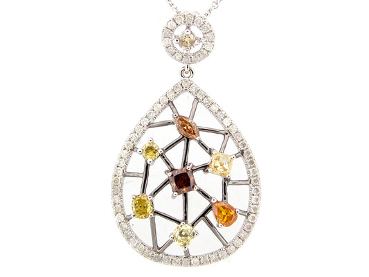 FANCY COLOR DIAMOND PENDANT, 18KW (N)