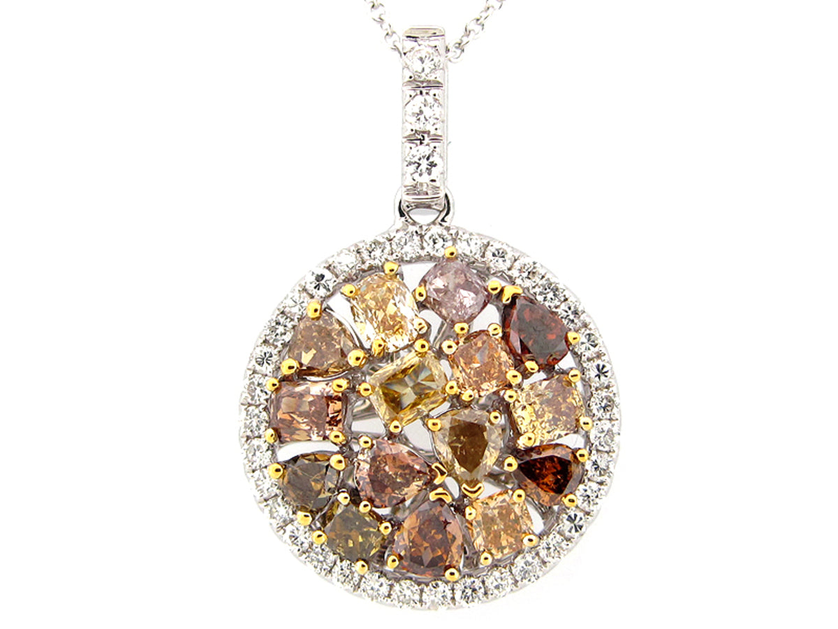 FANCY COLOR DIAMOND PENDANT, 18KW (N)