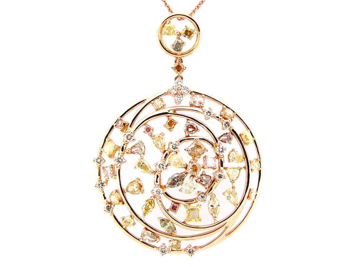 FANCY COLOR DIAMOND PENDANT, 18KR (N)