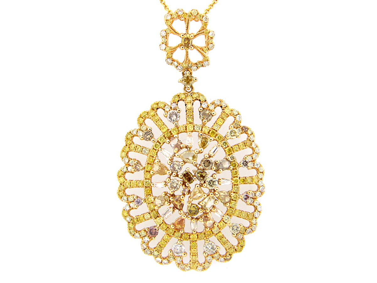FANCY COLOR DIAMOND PENDANT, 18KY (N)