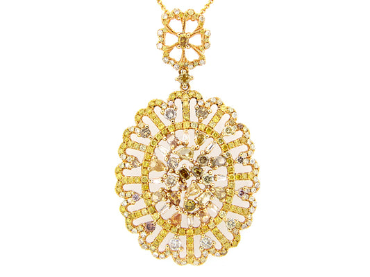 FANCY COLOR DIAMOND PENDANT, 18KY (N)