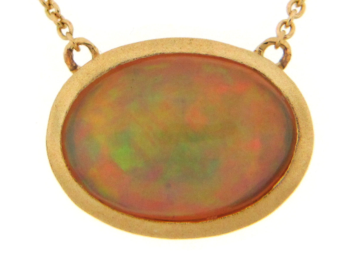 OPAL PENDANT NECKLACE,18"/17"/16",  18KW (O)