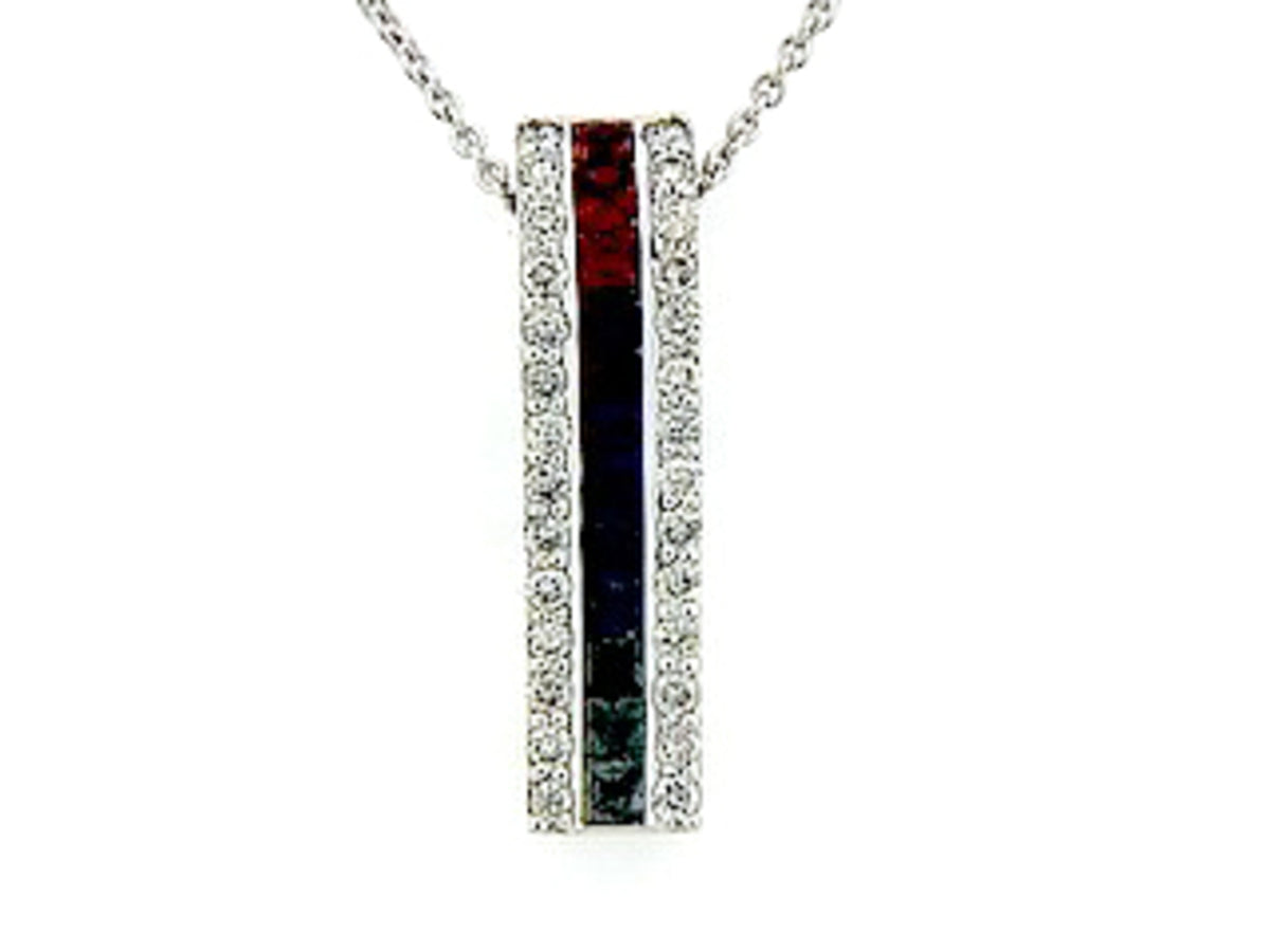 RAINBOW SAPPHIRE & DIAMOND PENDANT