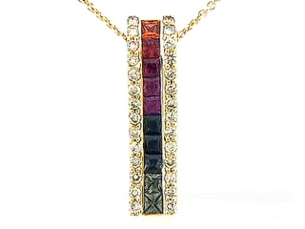 RAINBOW SAPPHIRE & DIAMOND PENDANT