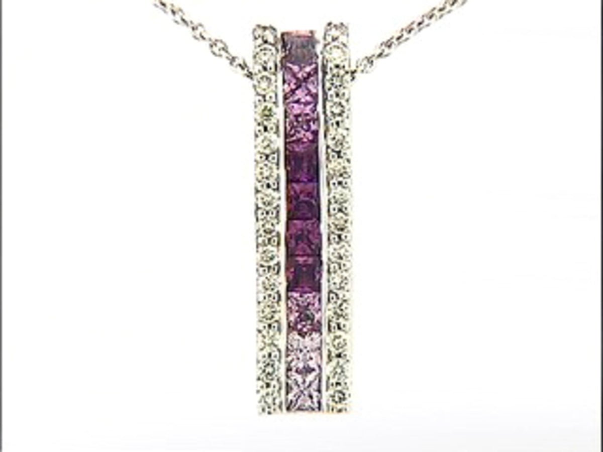 PINK SAPPHIRE & DIAMOND PENDANT, 18KW (E), C=1.08