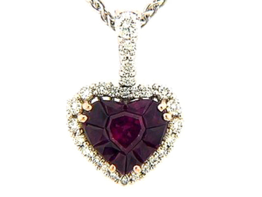 RUBY & DIAMOND PENDANT, 18KT (E), C=1.26