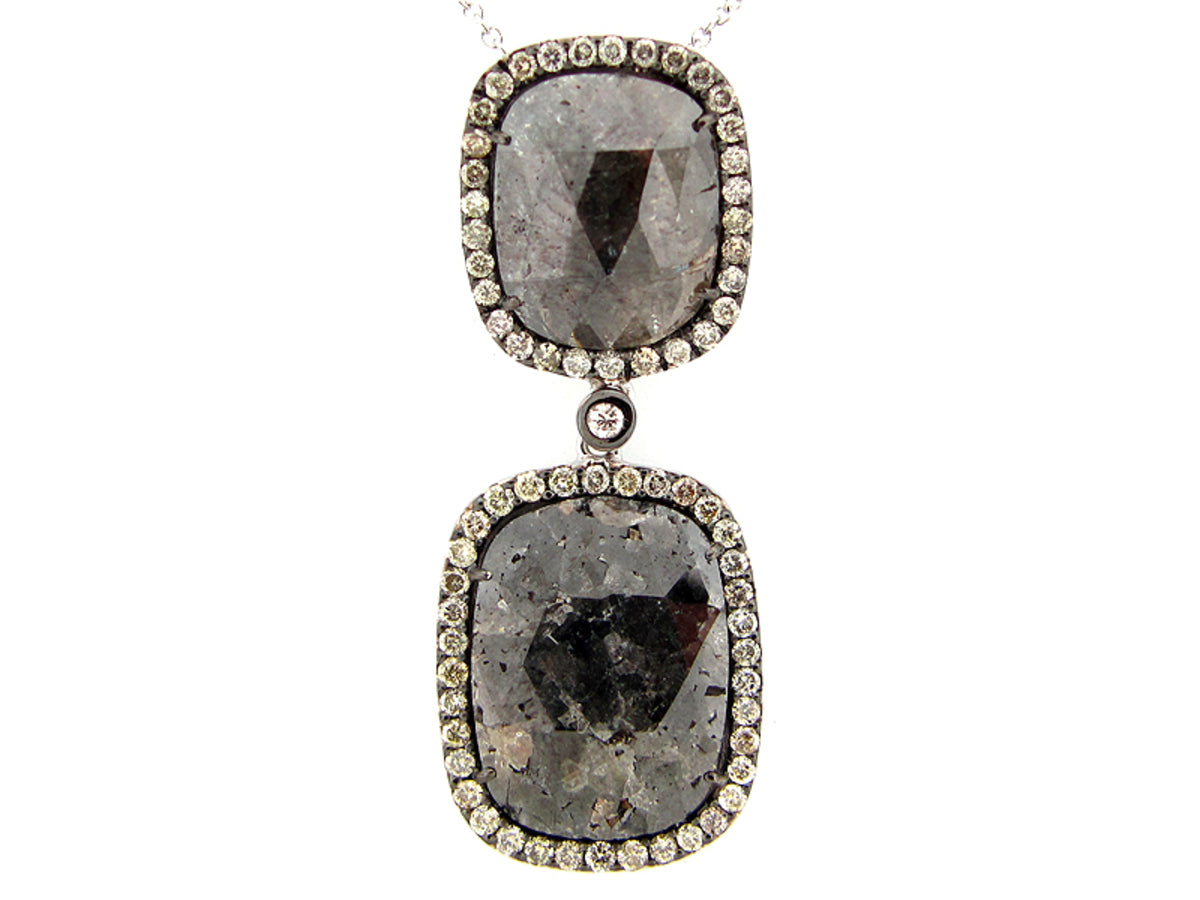 ROSE ROUGH CUT FANCY COLOR DIAMOND PENDANT