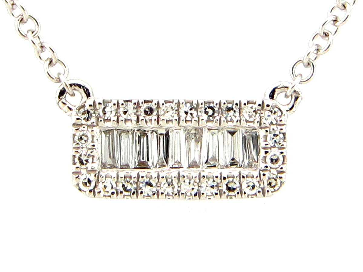 DIAMOND RECTANGLE PENDANT NECKLACE