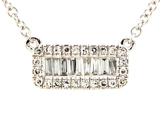 DIAMOND RECTANGLE PENDANT NECKLACE